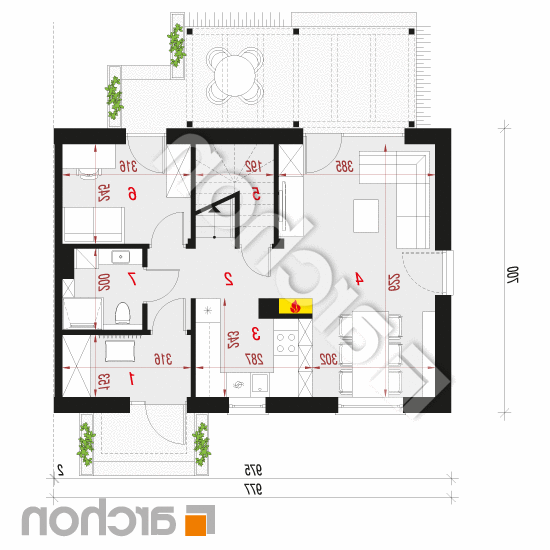 Dom w everniach 3 (B) | rzut parteru