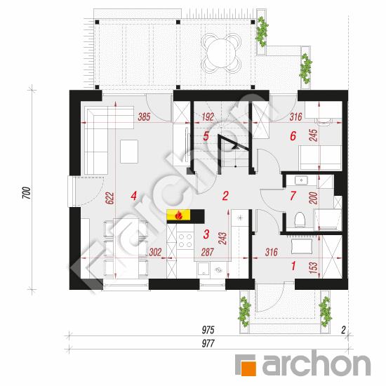 Dom w everniach 3 (B) | rzut parteru