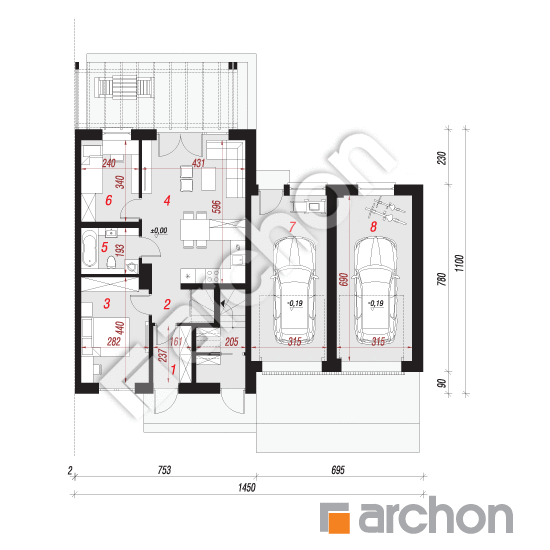 Dom w bratkach 15 (R2B) | rzut parteru