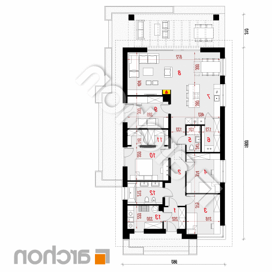 Dom pod pomarańczą 4 | rzut parteru