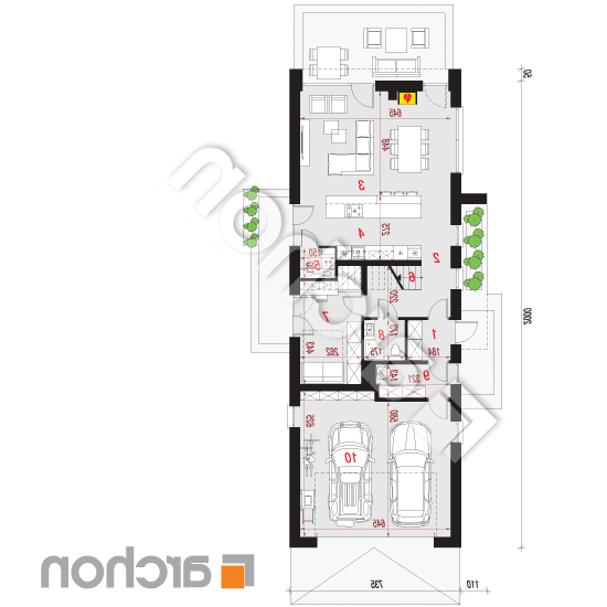 Dom w żeńszeniu 2 (G2) | rzut parteru