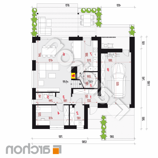 Dom w malinówkach 44 (GE) | rzut parteru