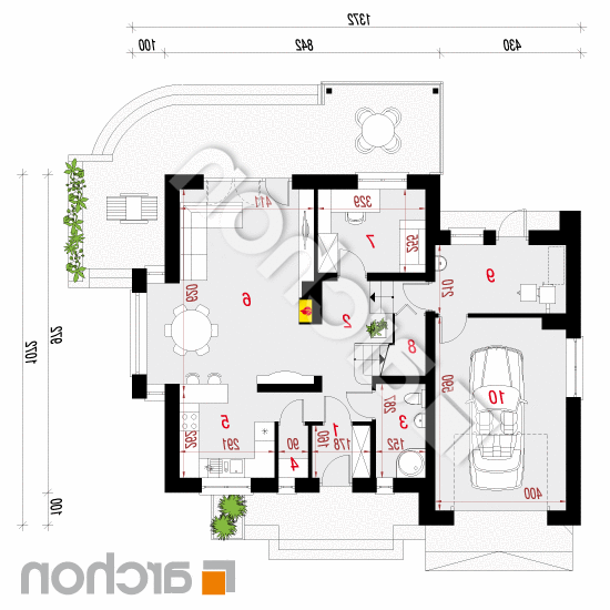 Dom w tamaryszkach 4 (N) | rzut parteru