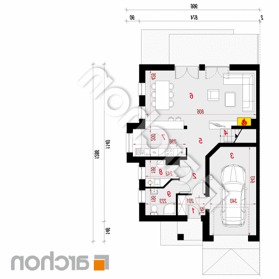 Dom w klematisach 16 (B) | rzut parteru