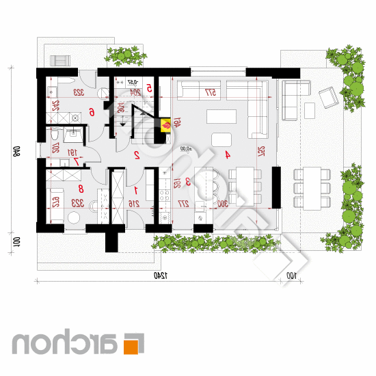 Dom w szyszkowcach 8 | rzut parteru