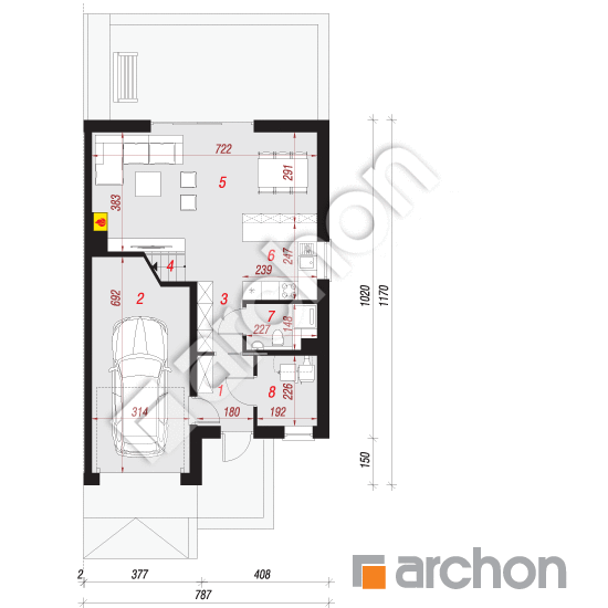 Dom w klematisach 21 (B) ver.2 | rzut parteru