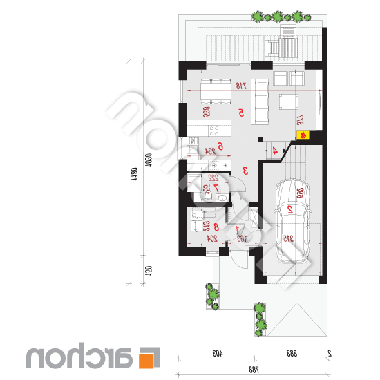 Dom w narcyzach 2 (BT) | rzut parteru