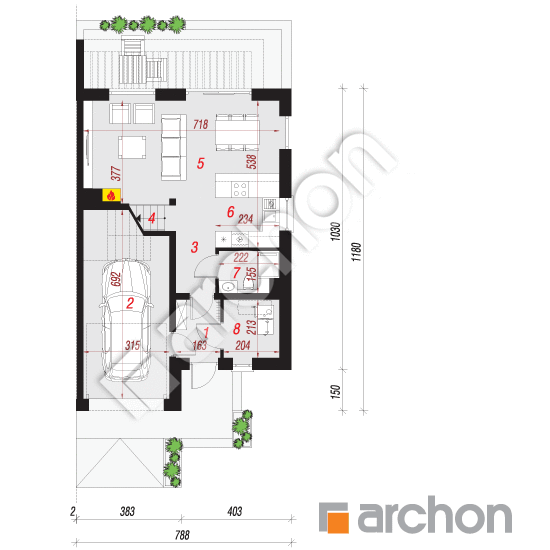 Dom w narcyzach 2 (BT) | rzut parteru