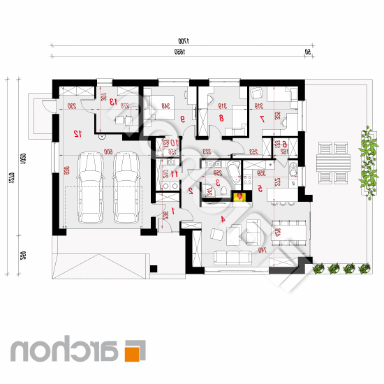 Dom w lilakach 2 (G2) | rzut parteru