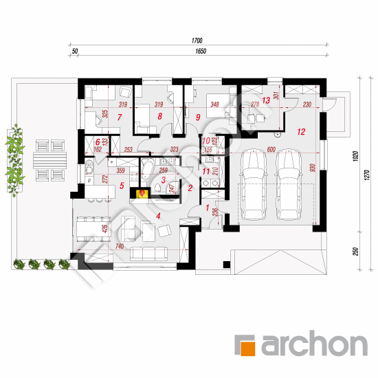 Dom w lilakach 2 (G2) | rzut parteru