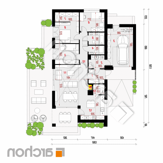 Dom w kosaćcach 9 (GNA) | rzut parteru