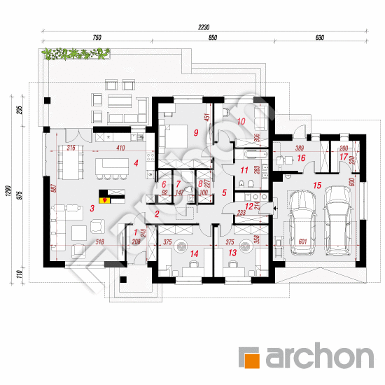 Dom w alwach 2 (G2) | rzut parteru