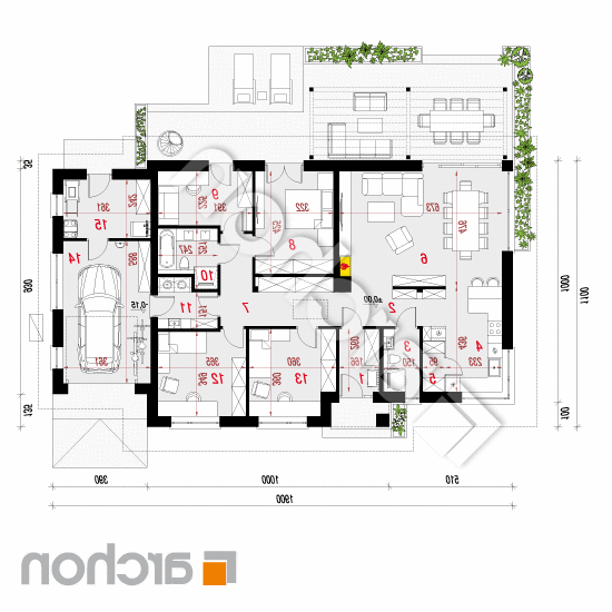 Dom w santolinach 4 (E) OZE | rzut parteru