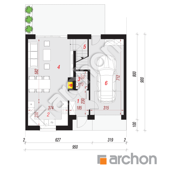 Dom w bylicach 2 (SA) | rzut parteru