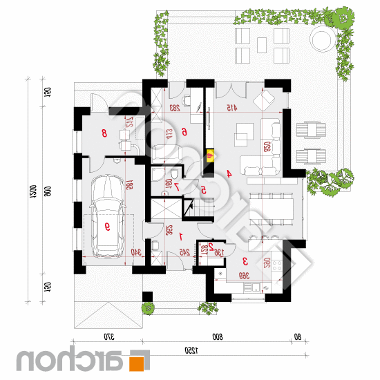 Dom w miłowonkach 3 | rzut parteru