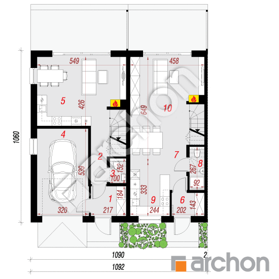 Dom w riveach 17 (GR2B) | rzut parteru