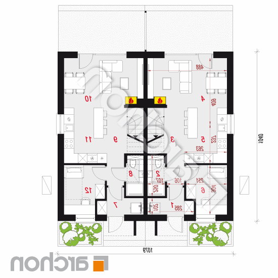 Dom w riveach 18 (R2) OZE | rzut parteru