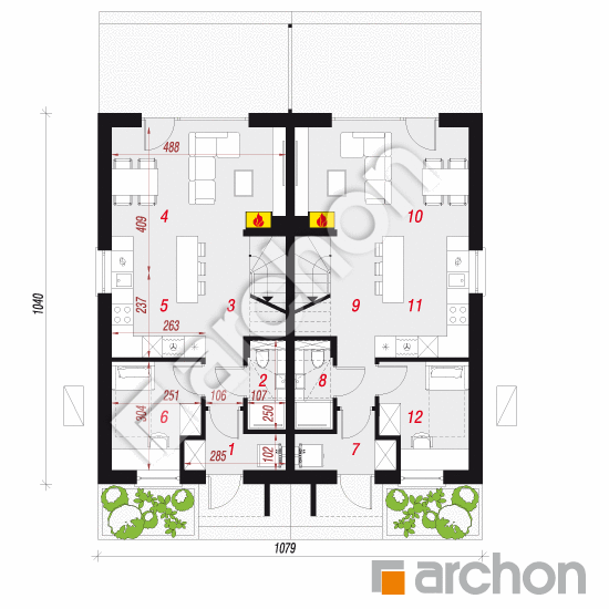 Dom w riveach 18 (R2) OZE | rzut parteru