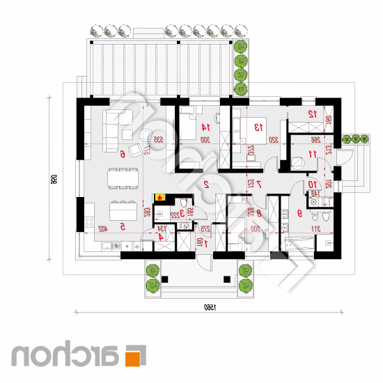 Dom w leszczynowcach 7 | rzut parteru