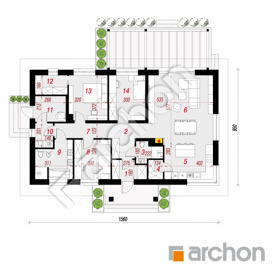 Dom w leszczynowcach 7 | rzut parteru