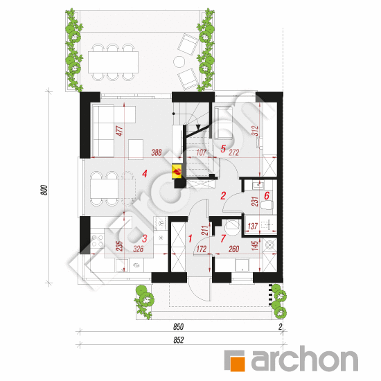 Dom w kronselkach (B) | rzut parteru