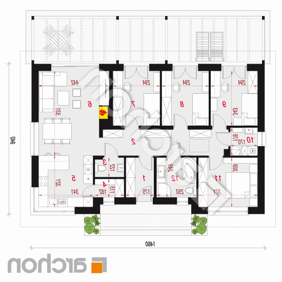 Dom w kostrzewach 5 (A) | rzut parteru