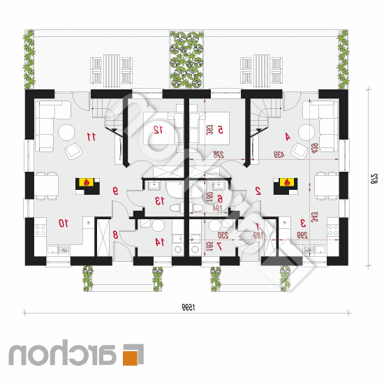 Dom w poziomkach 2 (R2) | rzut parteru