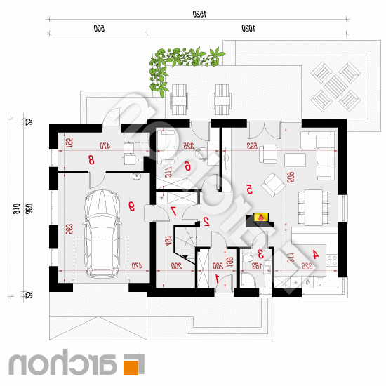 Dom w jasieńcach 2 (T) | rzut parteru