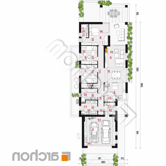 Dom w modrzewnicy 10 (G2E) OZE | rzut parteru