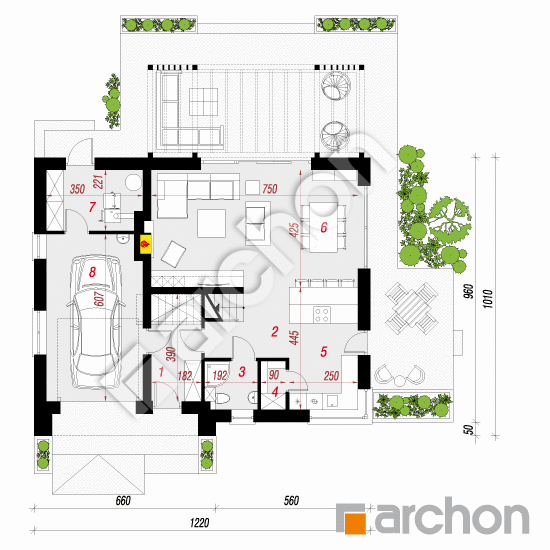 Dom w aurorach 7 (A) | rzut parteru