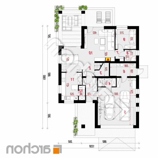 Dom w montbrecjach (G2) | rzut parteru