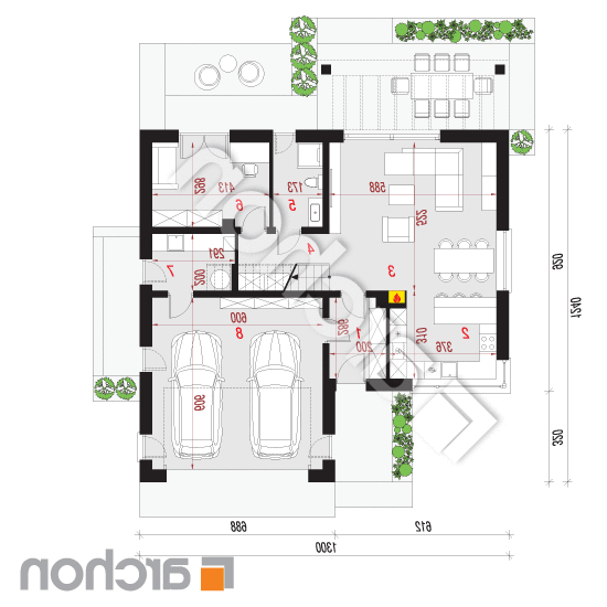 Dom w naradkach (G2) | rzut parteru