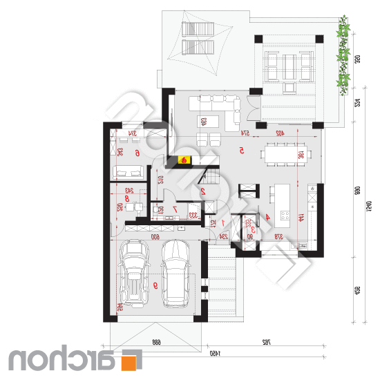 Dom w maciejkach 2 (G2) | rzut parteru