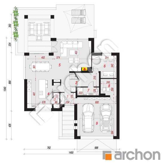 Dom w maciejkach 2 (G2) | rzut parteru