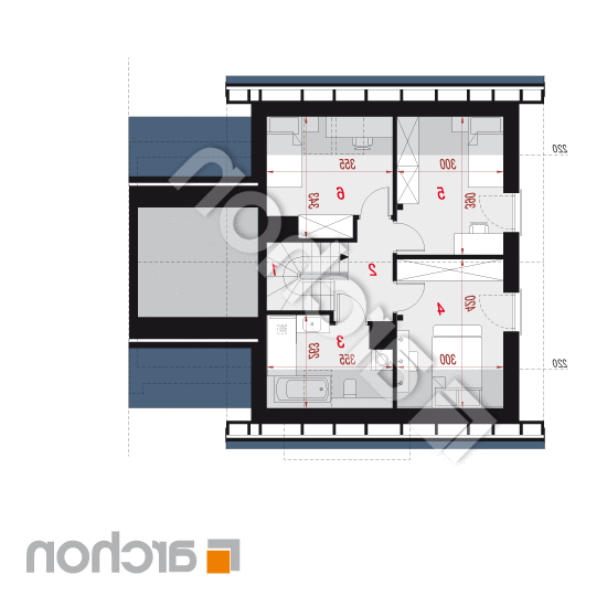 Dom w arkadiach 8 (GB) | rzut poddasza