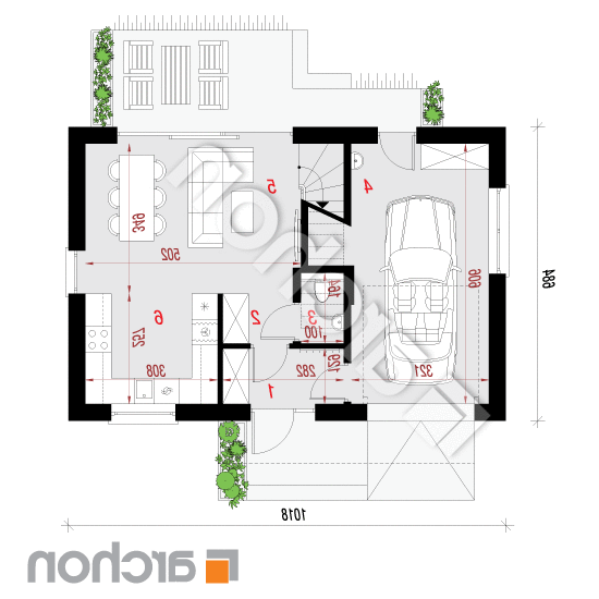 Dom w irysach 4 (G) | rzut parteru