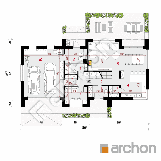 Dom w aurorach 10 (G2) | rzut parteru