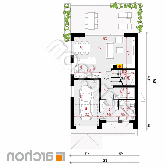 Dom w malinówkach 31 (GE) OZE | rzut parteru