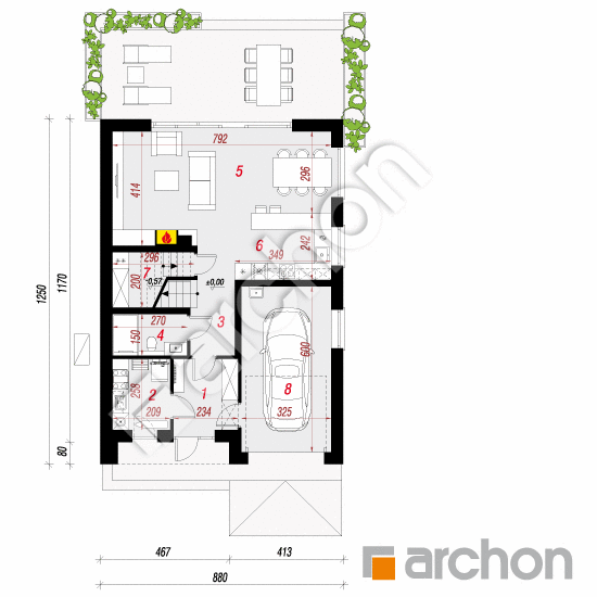 Dom w malinówkach 31 (GE) OZE | rzut parteru