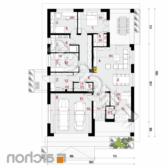 Dom w renklodach 11 (G2) | rzut parteru