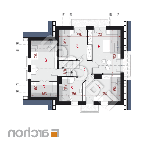 Dom w rododendronach 5 (N) ver.2 | rzut poddasza