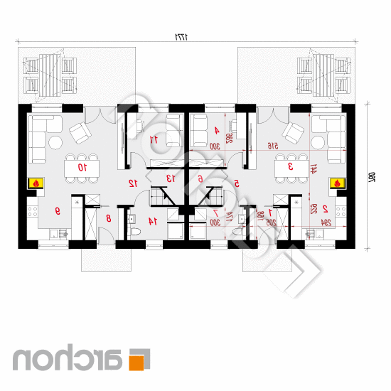 Dom w rubinach 2 (R2T) | rzut parteru