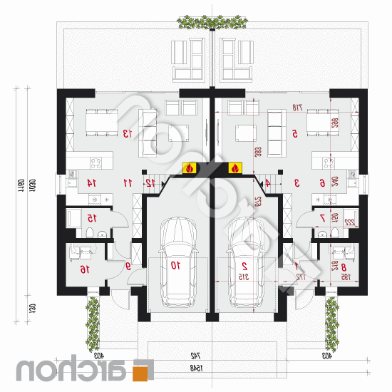 Dom w klematisach 24 (R2) | rzut parteru