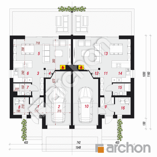 Dom w klematisach 24 (R2) | rzut parteru