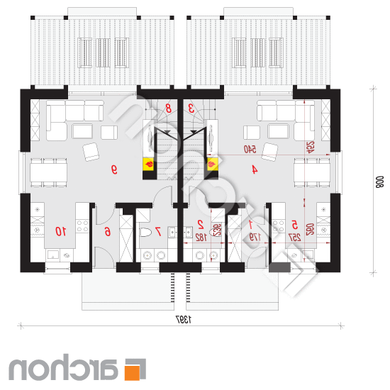 Dom w modrakach (R2) | rzut parteru