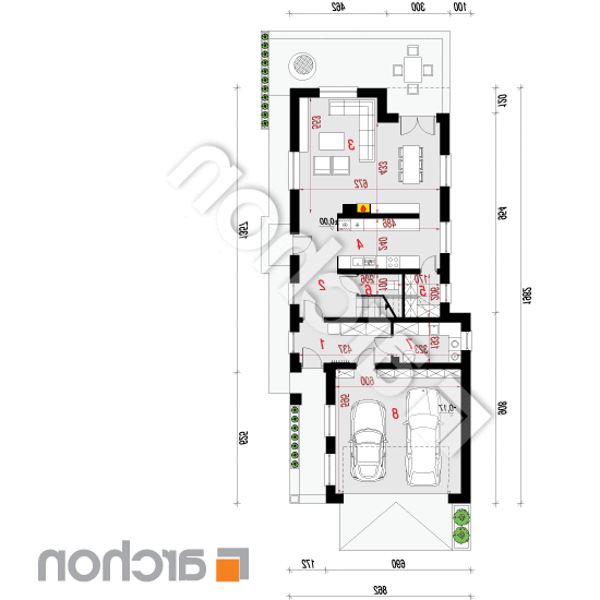 Dom pod kawowcem ver.2 | rzut parteru