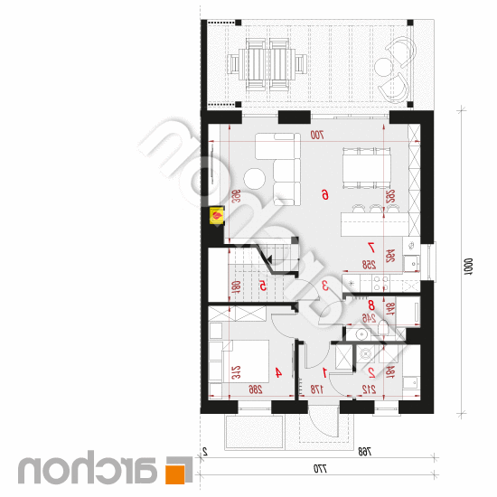 Dom w narcyzach 10 (B) | rzut parteru