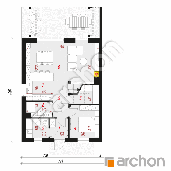 Dom w narcyzach 10 (B) | rzut parteru