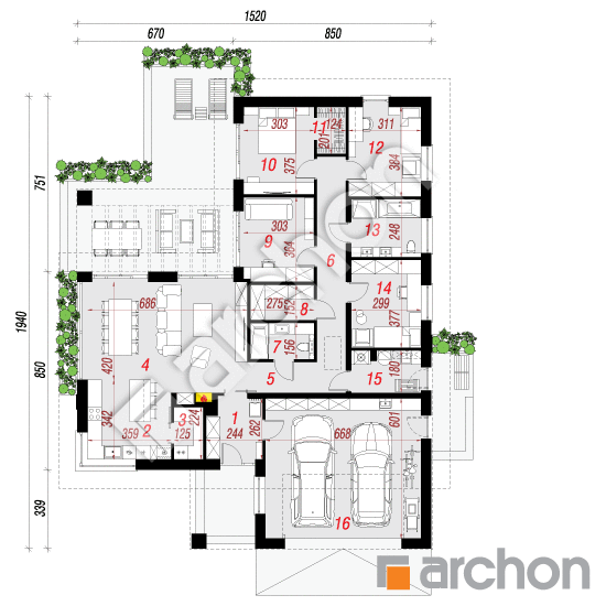 Dom w lonicerach 3 (G2) | rzut parteru