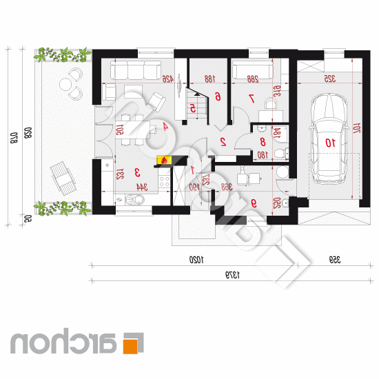 Dom w zielistkach (GNA) | rzut parteru